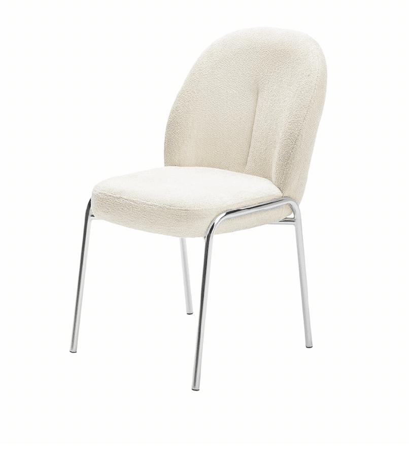 Topaz Silver Legs - White — Dining Chair | Gateway Furniture