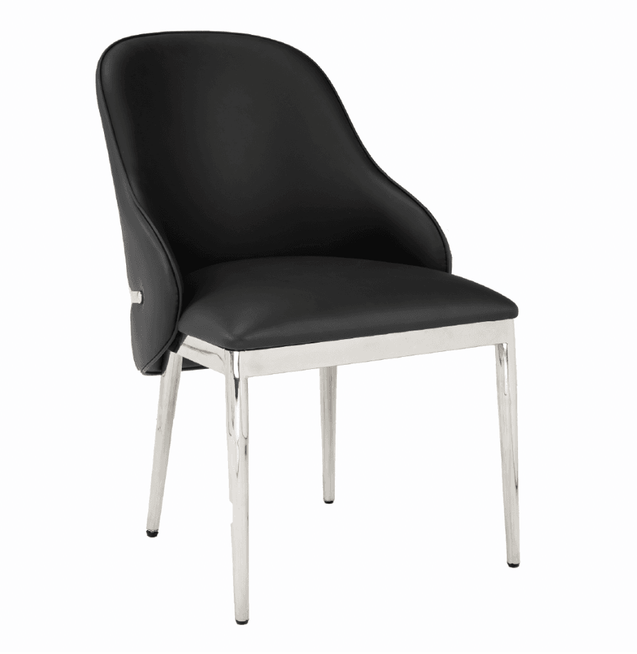 Venus Silver Legs - Black — Dining Chair | Gateway Furniture