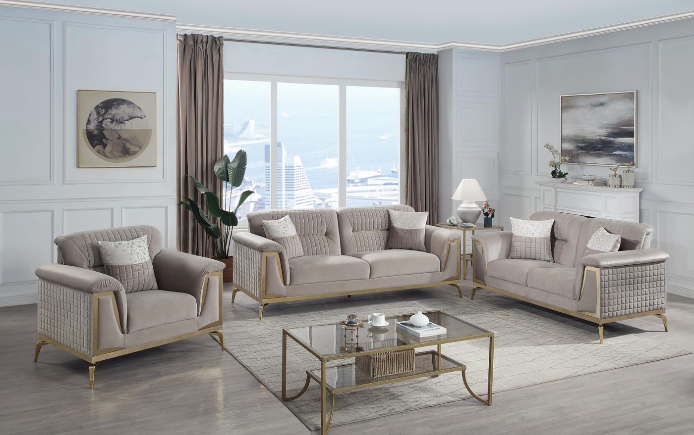 Aida Velvet Sofa velvet sofa set at Gateway Furniture Store, Edmonton