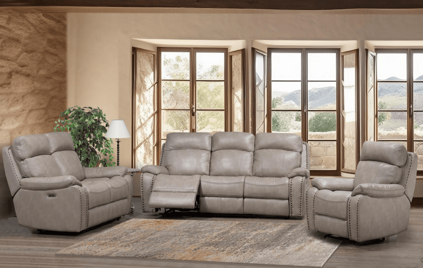 Boomer Stone — Recliner Sofa | Gateway Furniture