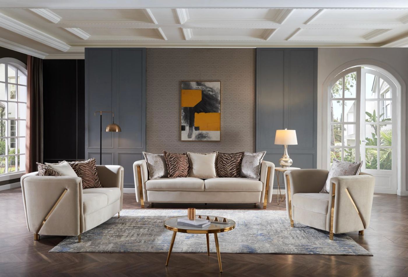 Chanelle Velvet Sofa velvet sofa set at Gateway Furniture Store, Edmonton