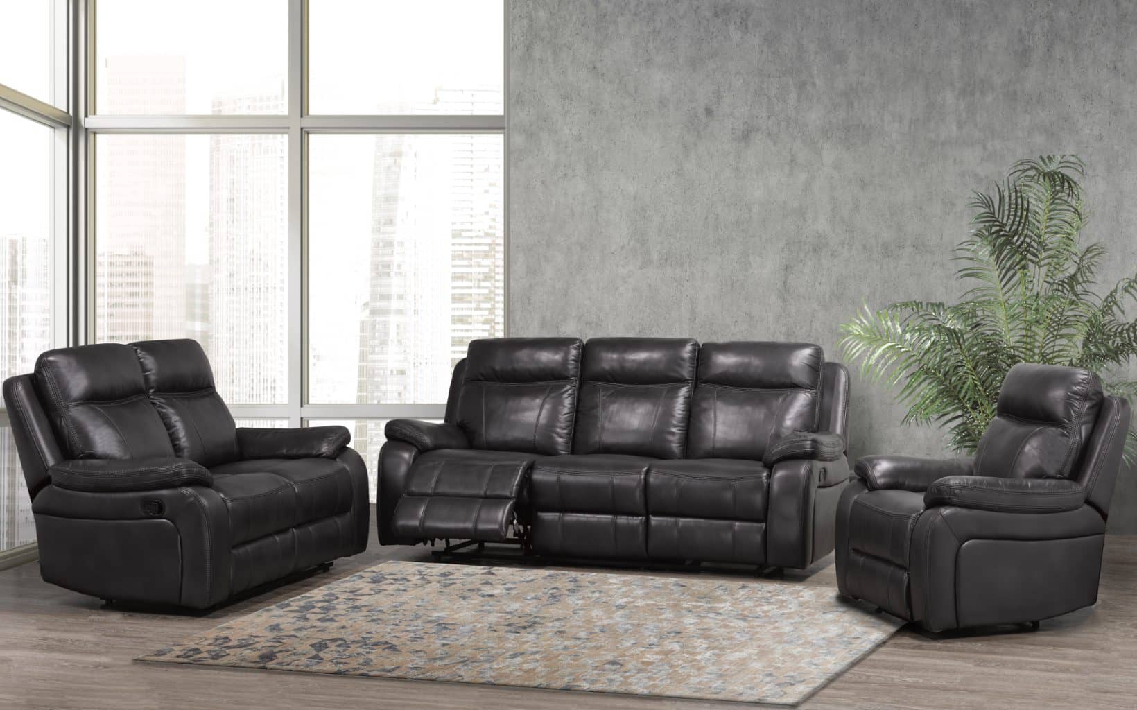 Duke Dark Grey — Recliner Sofa | Gateway Furniture