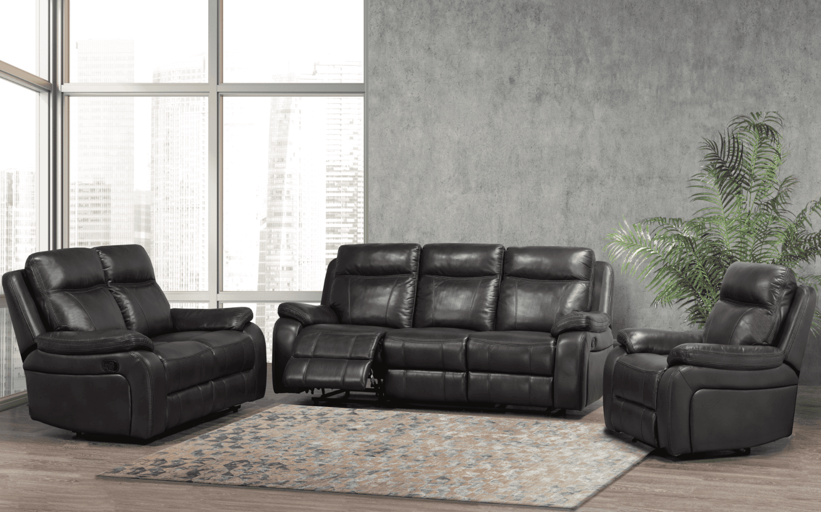 Duke Dark Grey — Recliner Sofa | Gateway Furniture