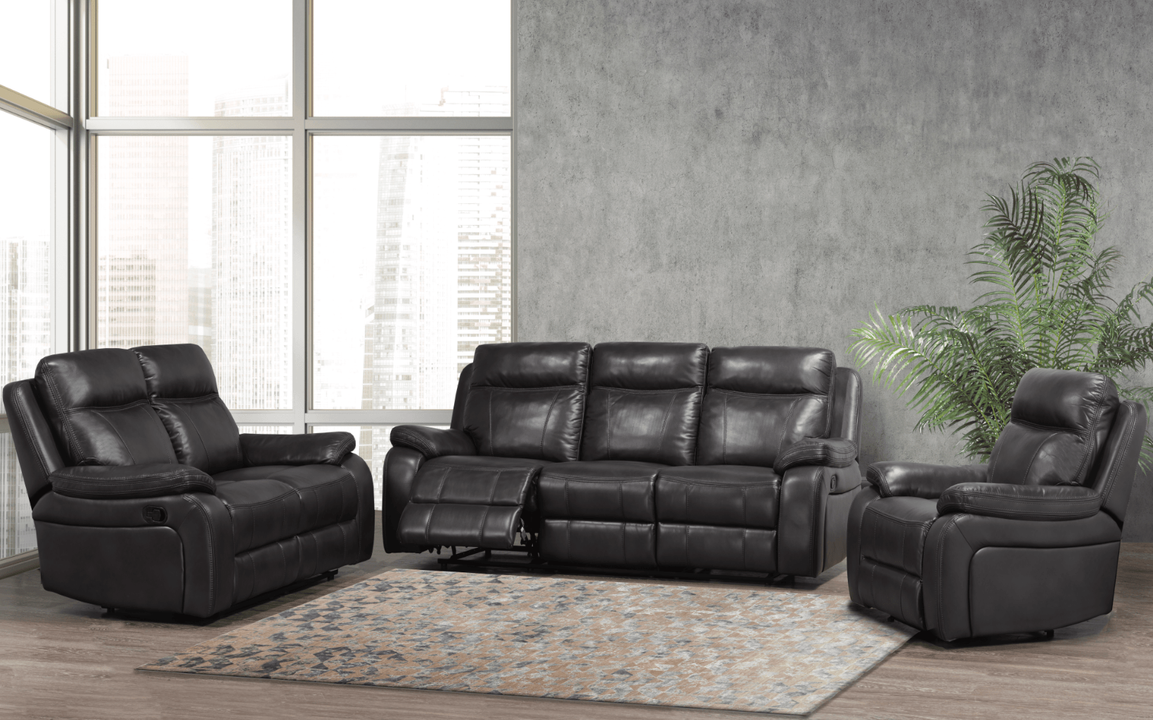 Duke Dark Grey — Recliner Sofa | Gateway Furniture