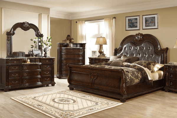 Roma bedroom set in dark walnut at Gateway Furniture Edmonton