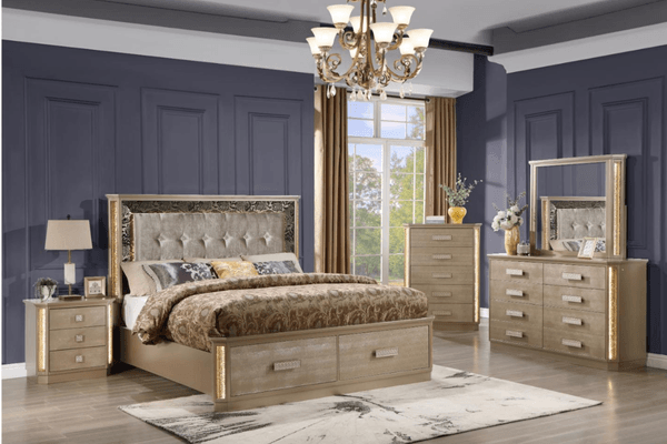 Medusa Complete Bedroom Set on display at Gateway Furniture Store, Edmonton