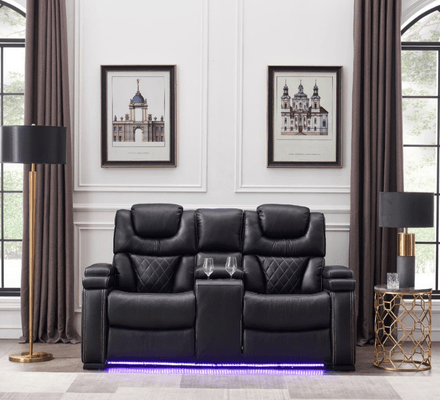 Lexus Love Seat with Console on display at Gateway Furniture Store, Edmonton