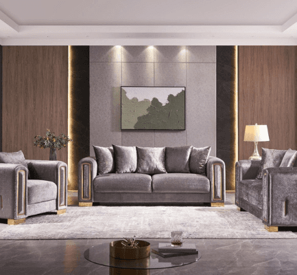 Impreza Living Room in Dark Gray on display at Gateway Furniture Store, Edmonton