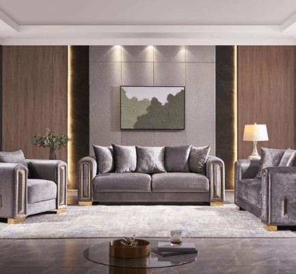 Impreza Living Room in Dark Gray on display at Gateway Furniture Store, Edmonton