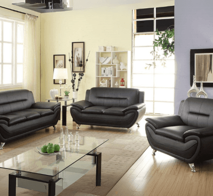 Spruce Living Room in Black on display at Gateway Furniture Store, Edmonton