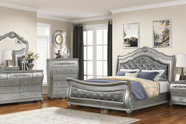 Destiny Bedroom Set Silver on display at Gateway Furniture Store, Edmonton