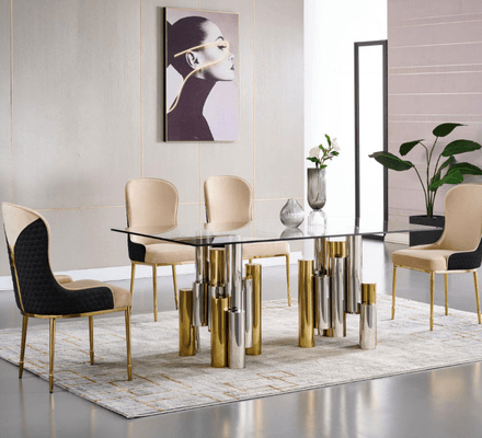 Norah Dining Table on display at Gateway Furniture Store, Edmonton